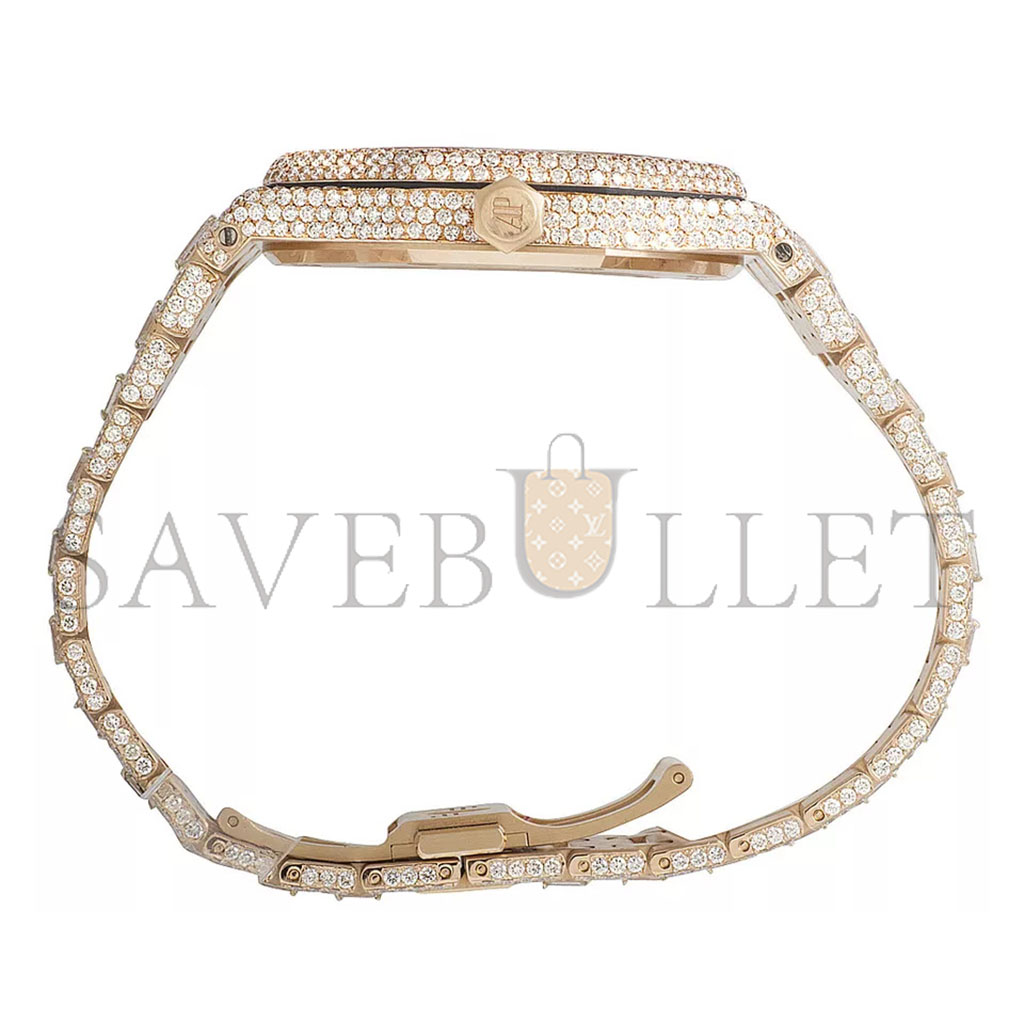 audemars p*g*et 18k rose gold royal oak 41mm Di*m*nd watch 15400or.oo.1220or.02